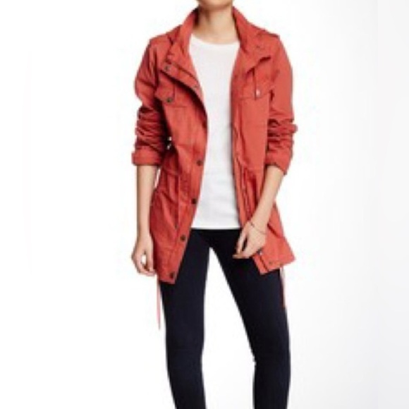 BNCI Blanc Noir|Burnt orange canvas utility jacket,long line•••Size medium - Picture 1 of 10